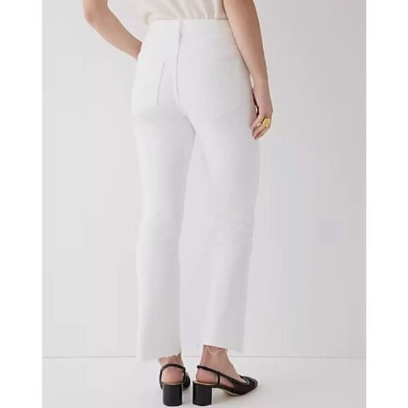 J. Crew Petite Demi 9” Boot Crop Jeans white wash Size 32 - Picture 2 of 6